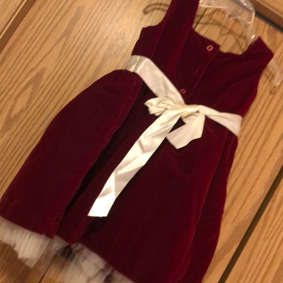 3T La Princess red velvet church wedding dress - Picture 5 of 7